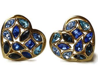 ysl earring heart|ysl rhinestone earrings.